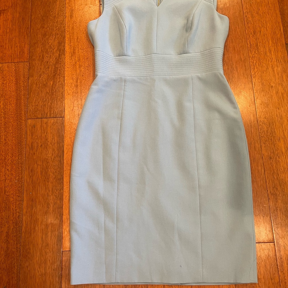 Tahari Gray Strapless Sheath Midi Dress